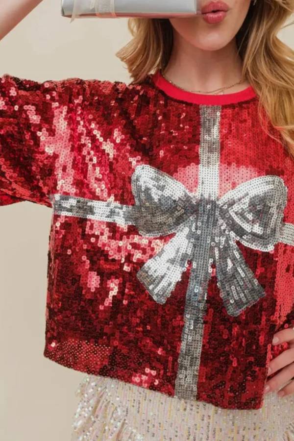 Football Sequin Loose Top