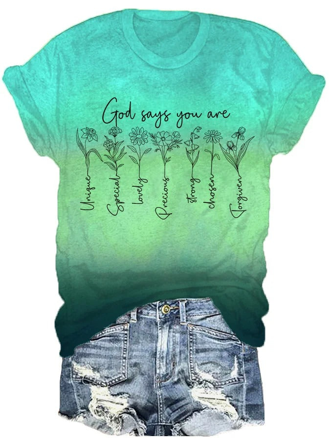 Women's God Says You Are Printed T-Shirt
