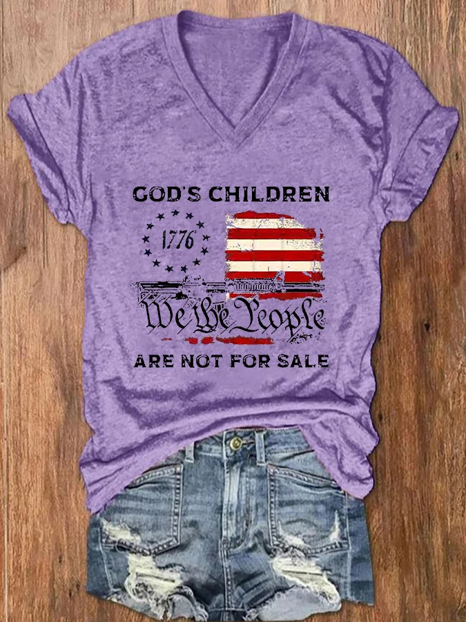 T-shirt imprimé « We The People » pour la fête de l'indépendance des femmes