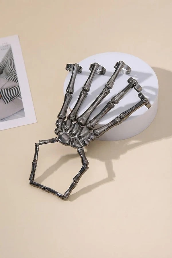 Skeleton Hand Ring and Bracelet Set
