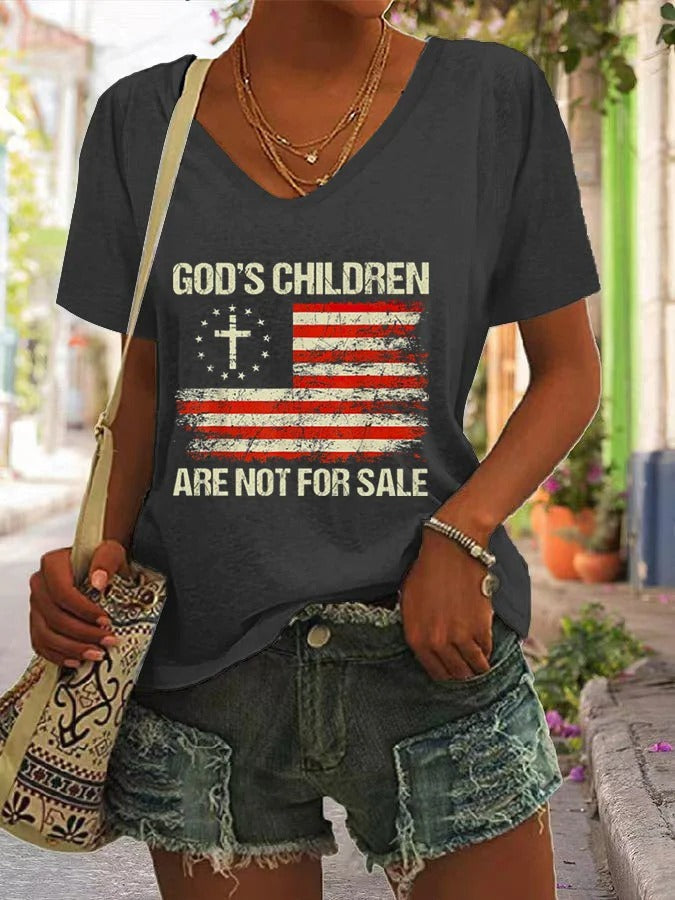 Women's God'S Children Are Not For Sale Print Short Sleeve T-Shirt