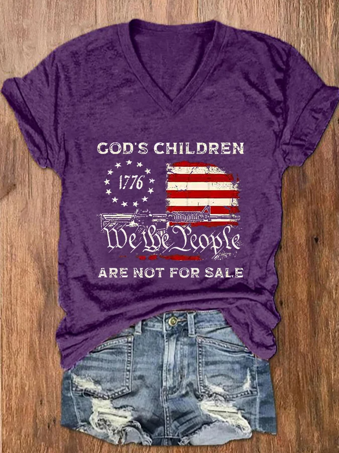 T-shirt imprimé « We The People » pour la fête de l'indépendance des femmes