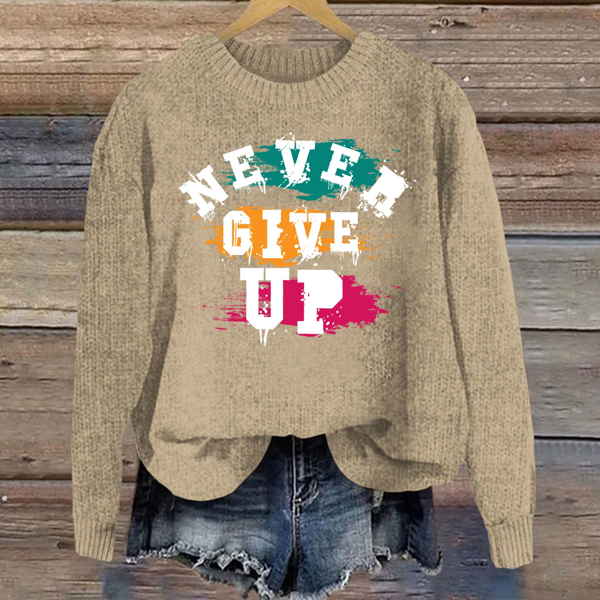 crew neck pullover sweater