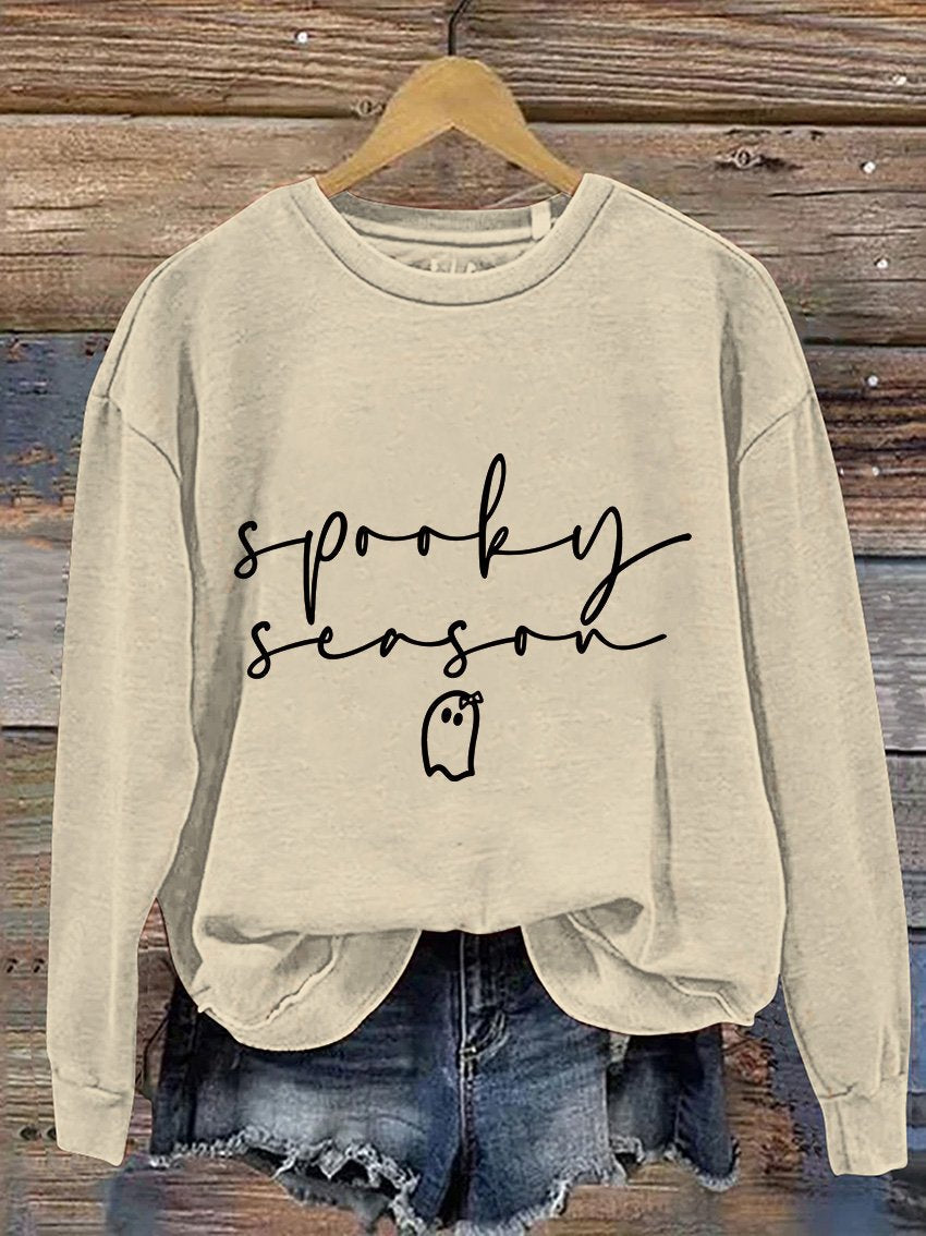 Happy Halloween Spooky Season Casual Print Sweatshirt