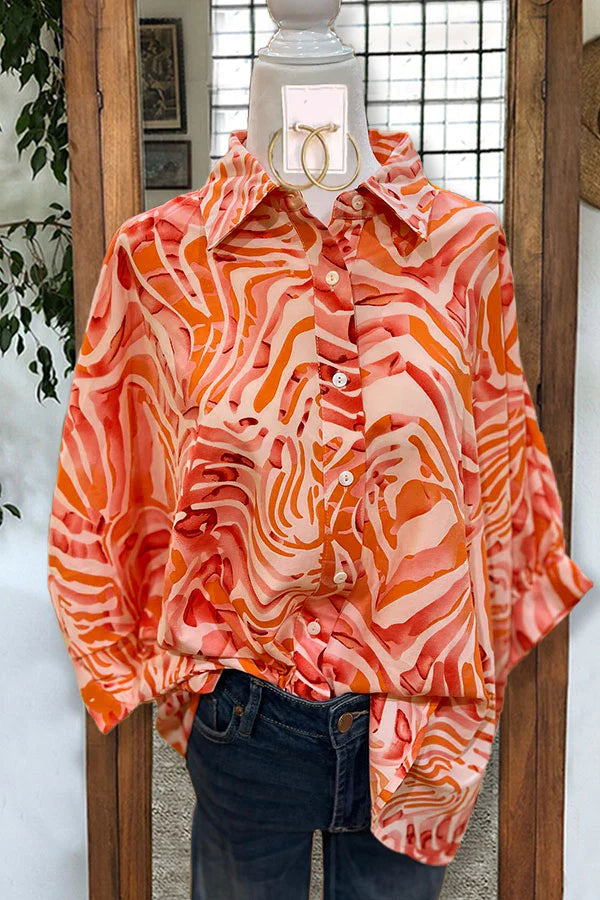 Lässiges, lockeres Oberteil mit Grafikdruck