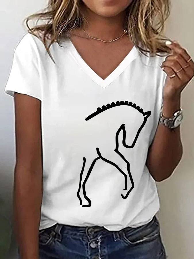 T-shirt imprimé cheval pour femme