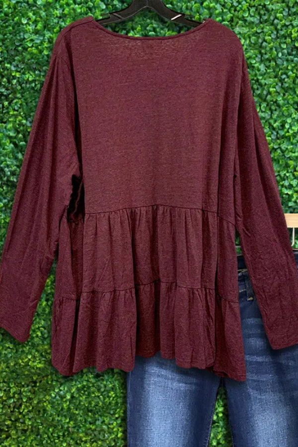 CASUAL RUFFLED HEM TOP