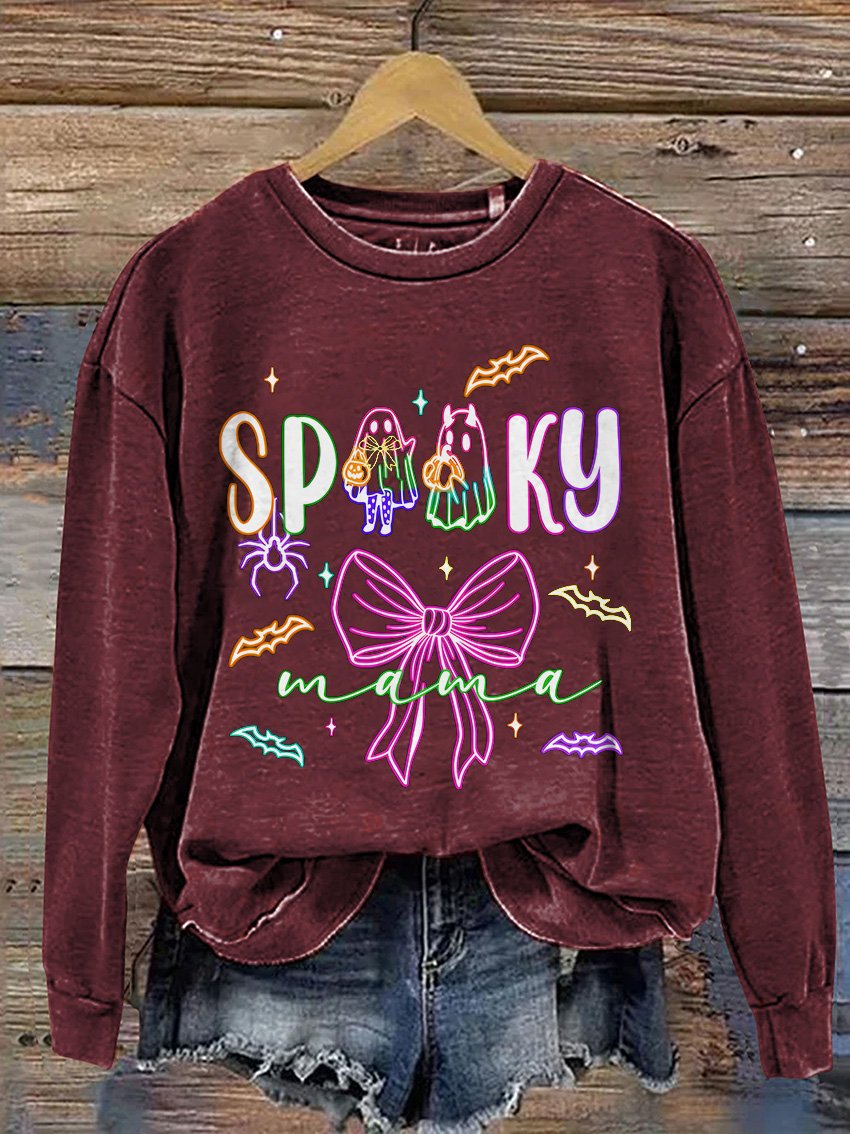 Coquette Halloween Neon Cute Ghost Casual Print Sweatshirt Regular price