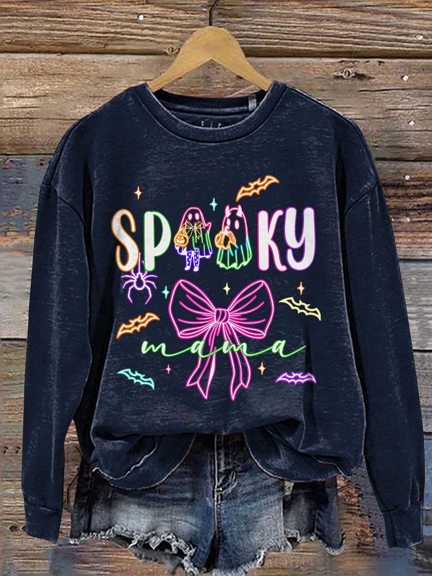 Coquette Halloween Neon Cute Ghost Casual Print Sweatshirt Regular price