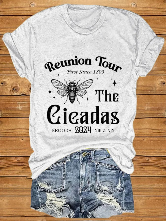 Women's The Cicadas Reunion Tour Print V Neck T-shirt
