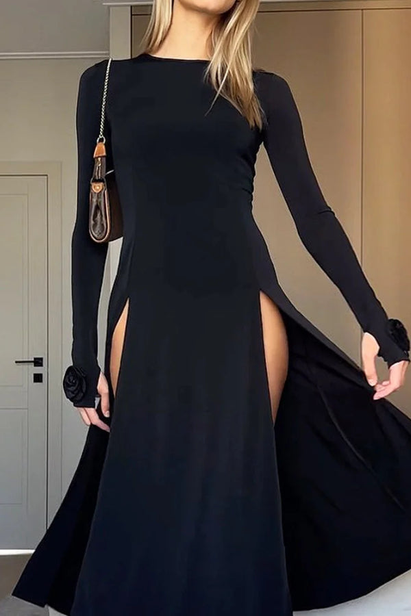 Chic Sexy Black Slit Dress