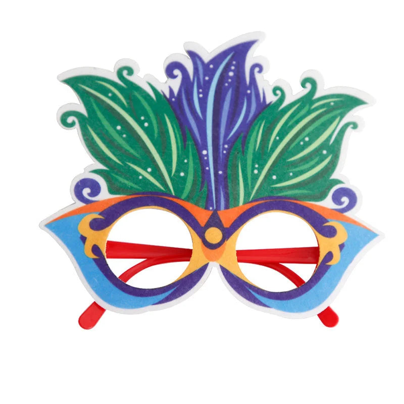 Mardi Gras Party Colorful Glasses Frames