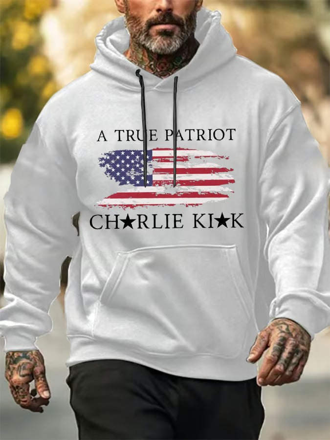 Men's Freedom American Flag Print Casuasl Hoodie