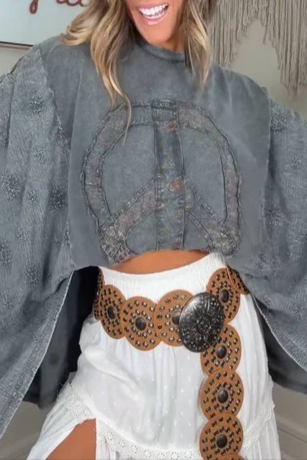 Grey Peace Sign Shirt