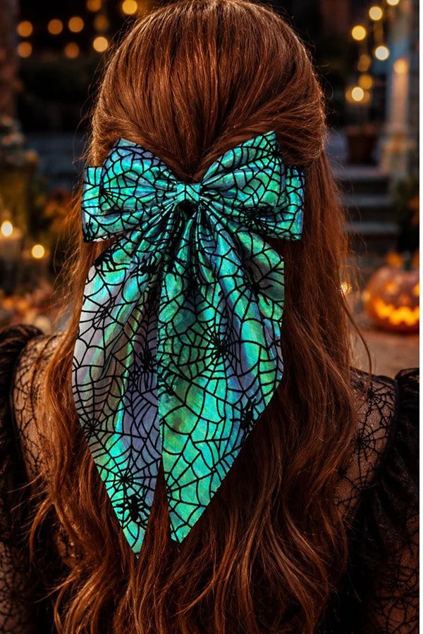 Halloween Spiderweb Bow Hair Clip
