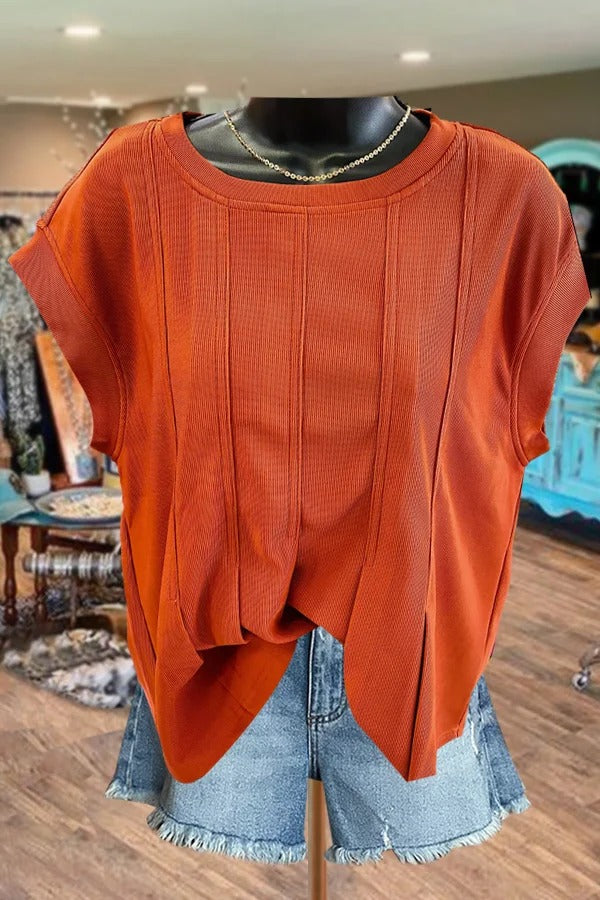 Casual Round Neck Short Sleeve Top