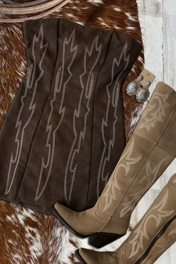 Robe vintage à imprimé bottes western