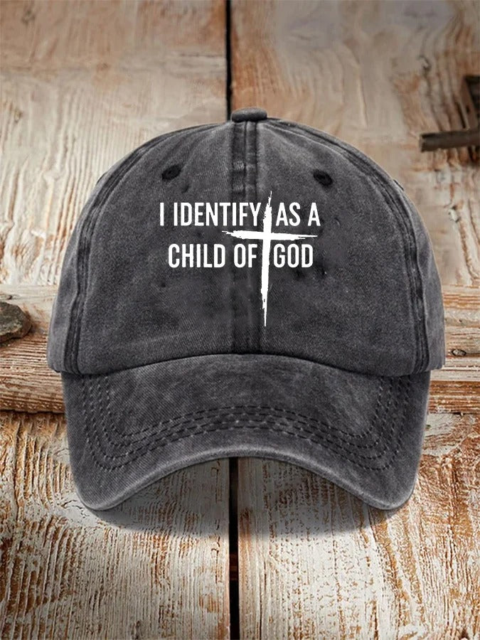 I Identify As A Child Of God Print Hat
