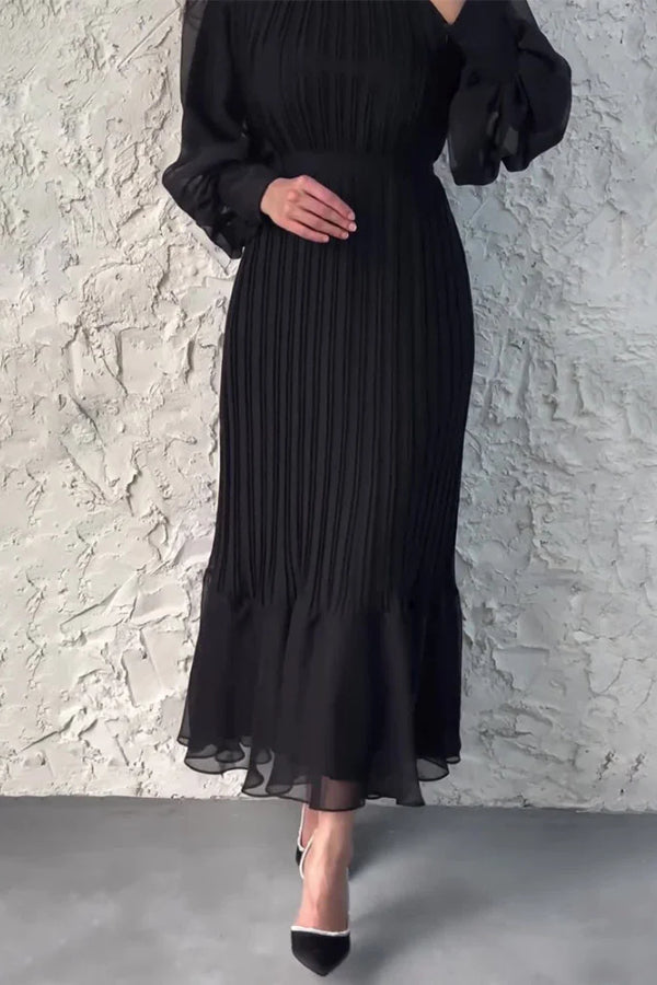 Sophisticated Long Pleated Dress