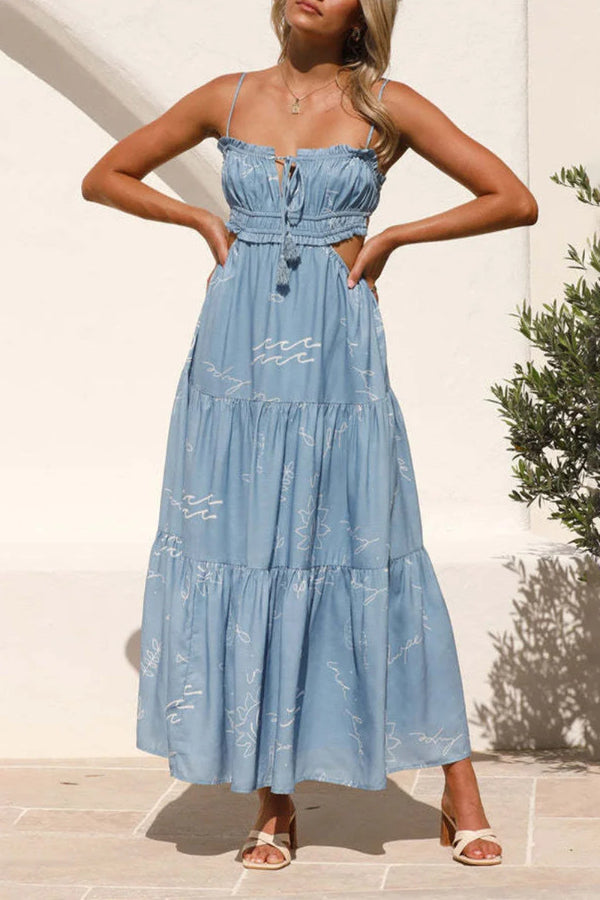 Casual Beach Print Maxi Dress