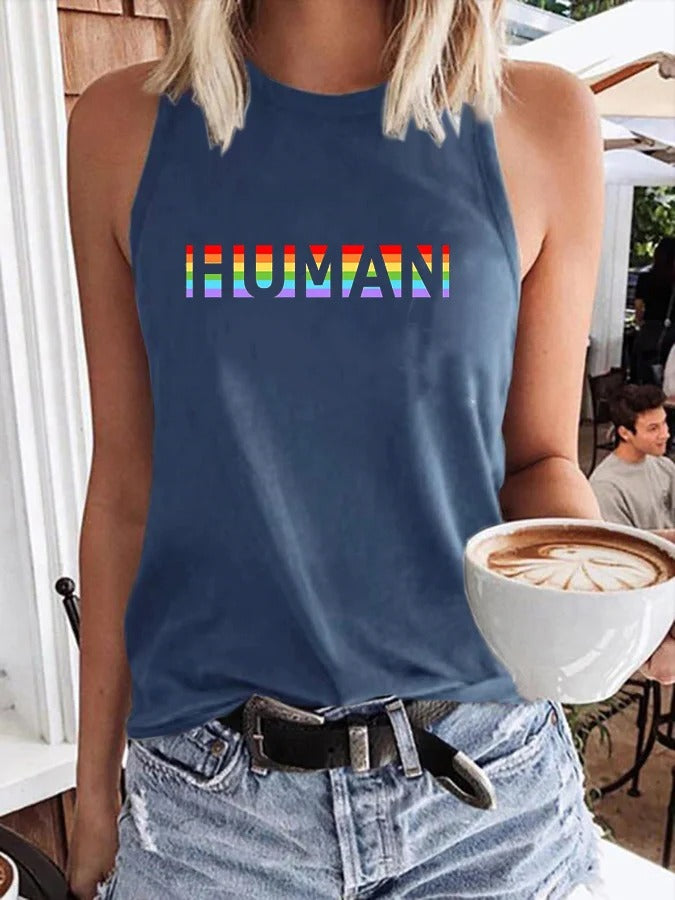 Women's Human LGBT Print Tank Top 5 评价