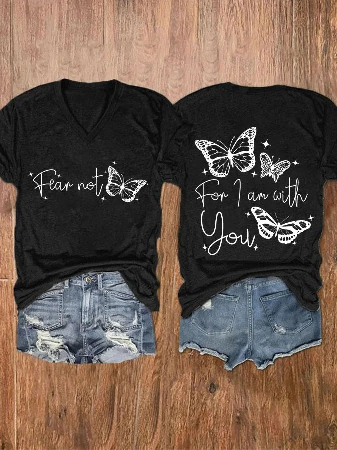 Women's Fear Not For I Am With You Print T-shirt