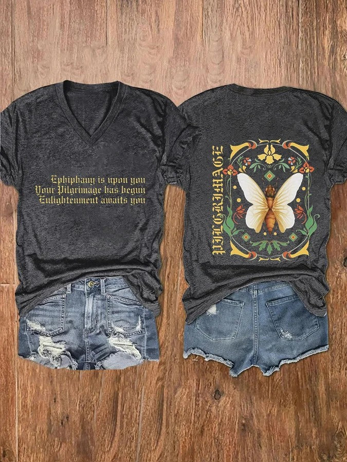 Women'S 2024 Year of The Cicada Print Casual T-Shirt
