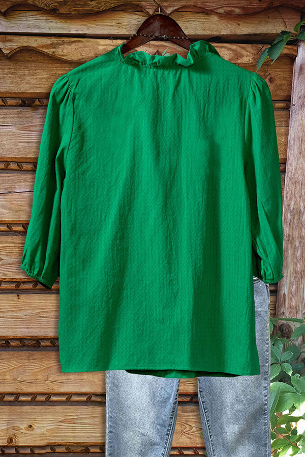Casual Ruffled Pleated Blouse