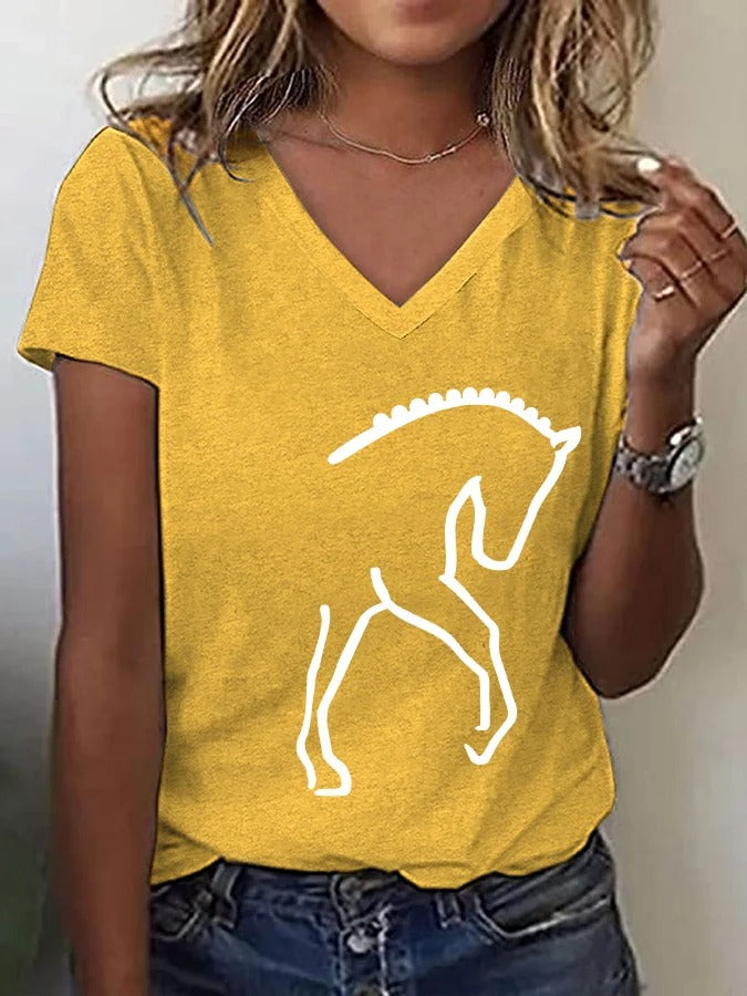 T-shirt imprimé cheval pour femme