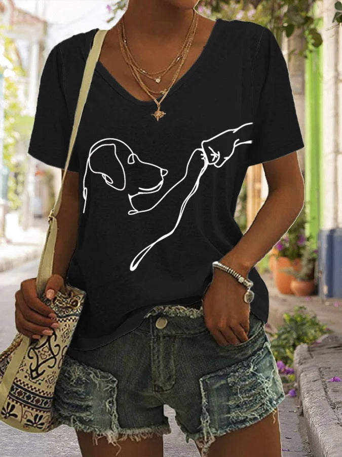 T-shirt à manches courtes imprimé « High Five » pour chien