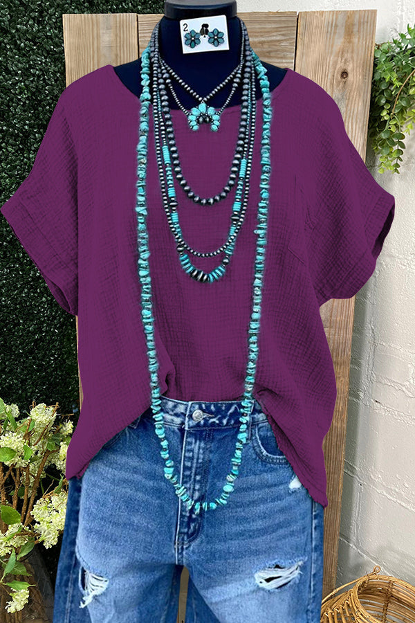 Simple Washed Dolman Sleeve Top