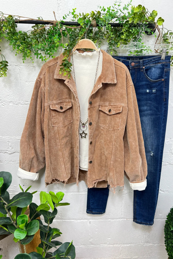 Comfortable and soft sherpa corduroy jacket