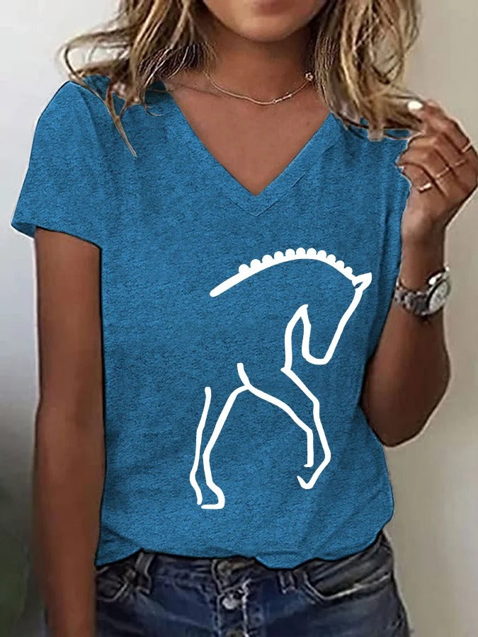 T-shirt imprimé cheval pour femme