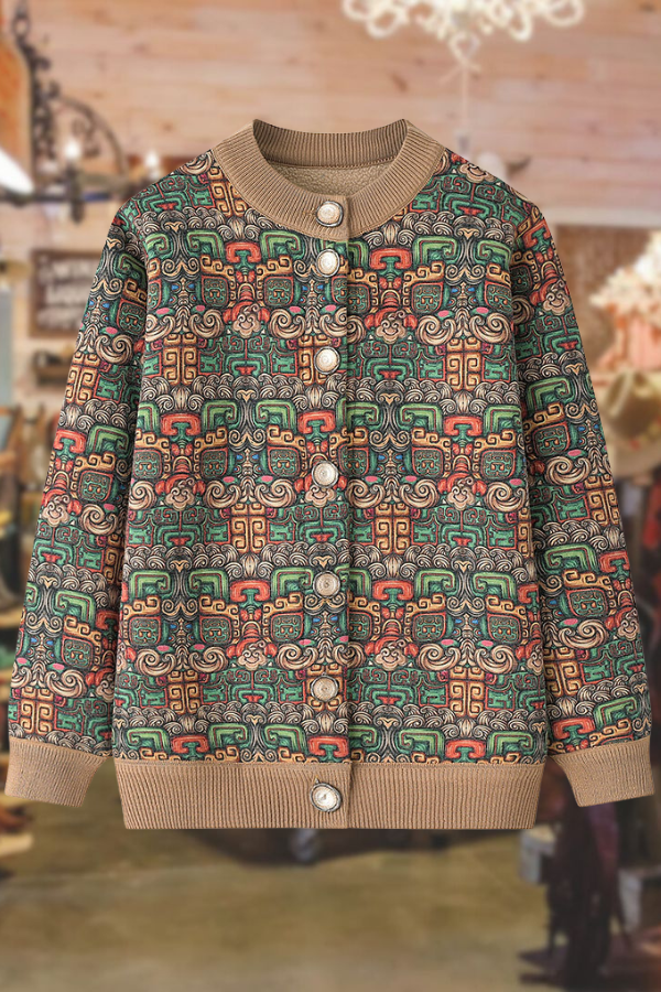 Elderly Fleece Sweater Cardigan