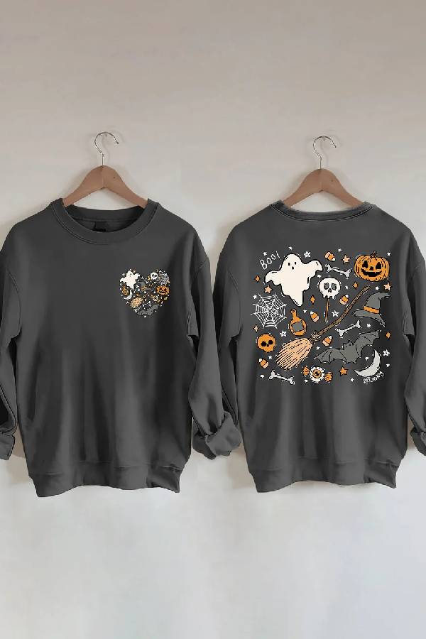 Ghost Outline Spooky Season Sweatshirt