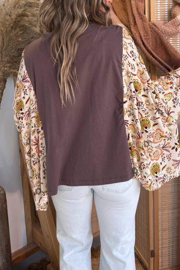 Rock N Roll Vintage Kimono Tee Brown