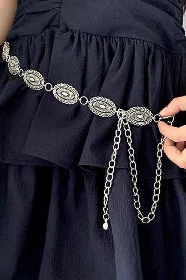 Bohemian Vintage Carved Metal Waist Chain Collection