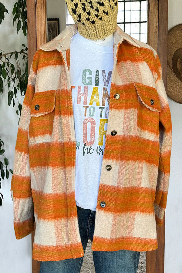 Check Pocket Lapel Jacket