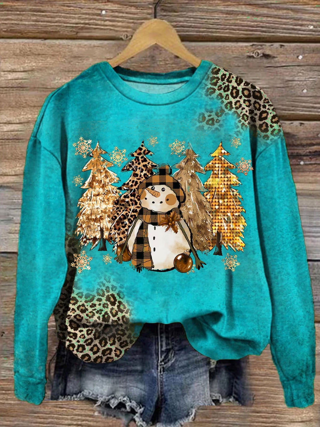 Snowman Christmas Art Print Casual Sweatshirt