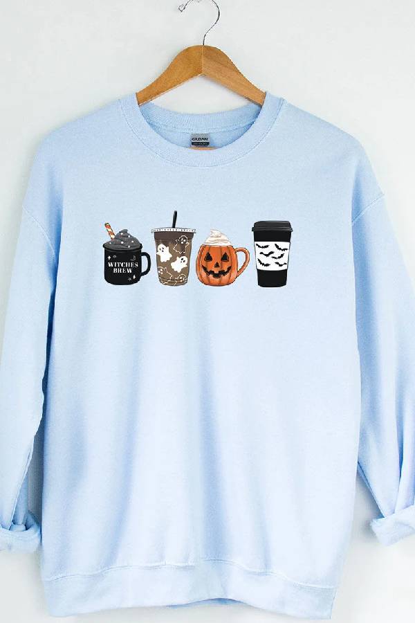 Halloween Coffee and Pumpkin Sweatshirt