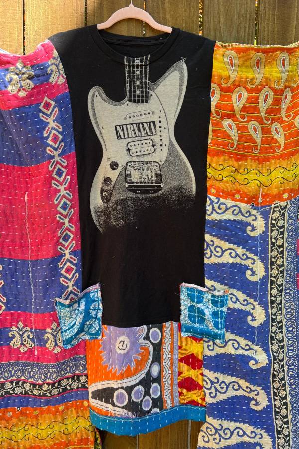 KANTHA WING UPCYCLED DRESS