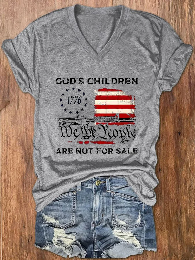 T-shirt imprimé « We The People » pour la fête de l'indépendance des femmes