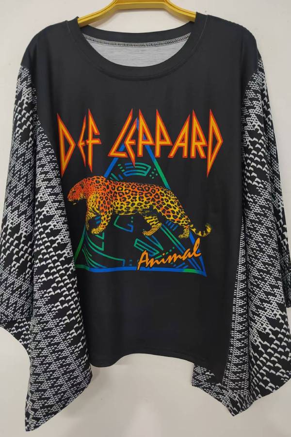 Def Leppard Houndstooth Sleeve Tee