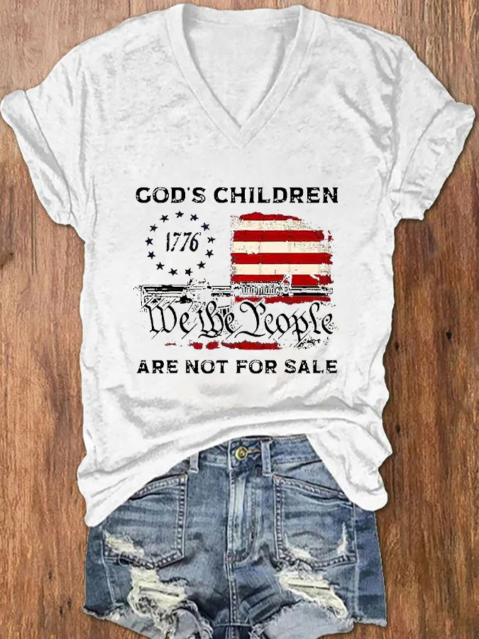 T-shirt imprimé « We The People » pour la fête de l'indépendance des femmes