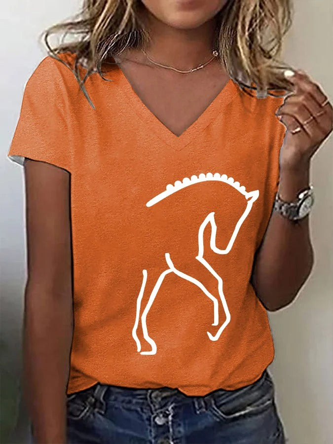 T-shirt imprimé cheval pour femme
