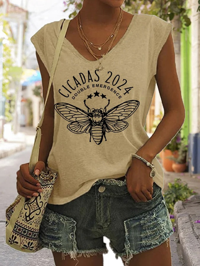 Women's Cicadas 2024 Double Emergence Sleeveless Tee