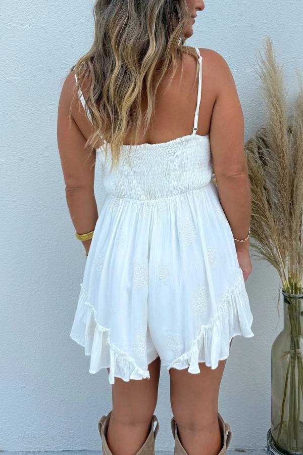Women's Summer Adjustable Straps Layered Ruffle Romper