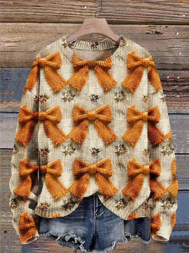 Fliege Herbstsaison Halloween Kunstdruck Strickpullover