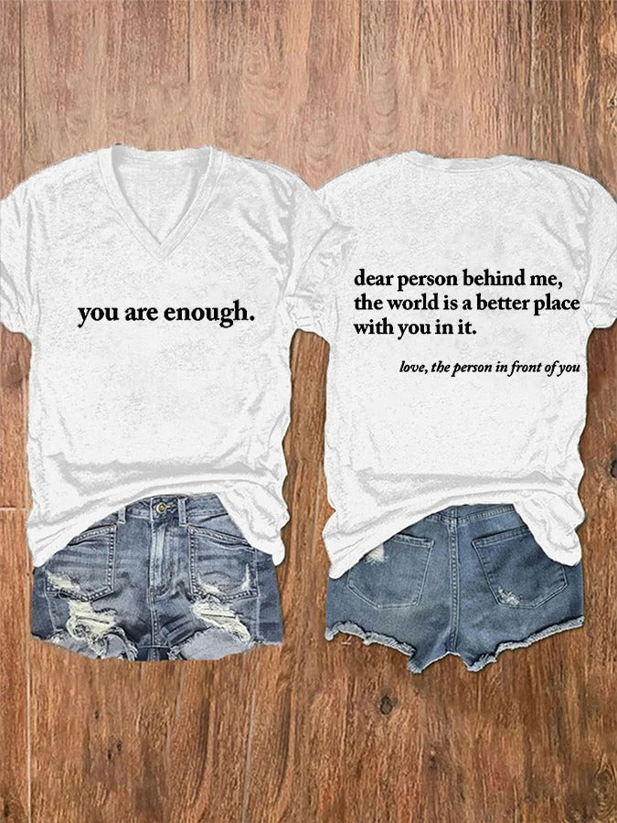Women's You Are Enough Printed T-Shirt