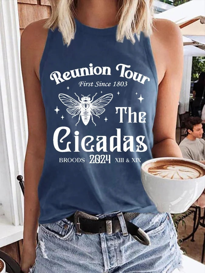 Tanktop mit „The Cicadas Reunion Tour“-Print für Damen